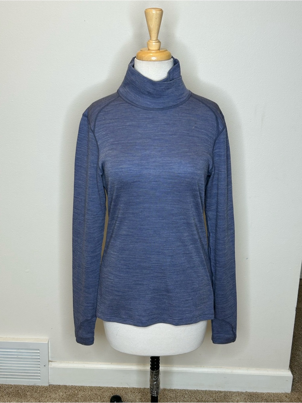 Terramar Merino Woolskins Navy Base Layer Turtleneck Size M Women's